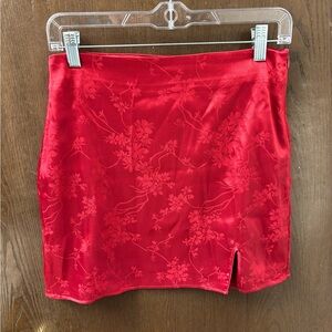 Floral Red Skirt